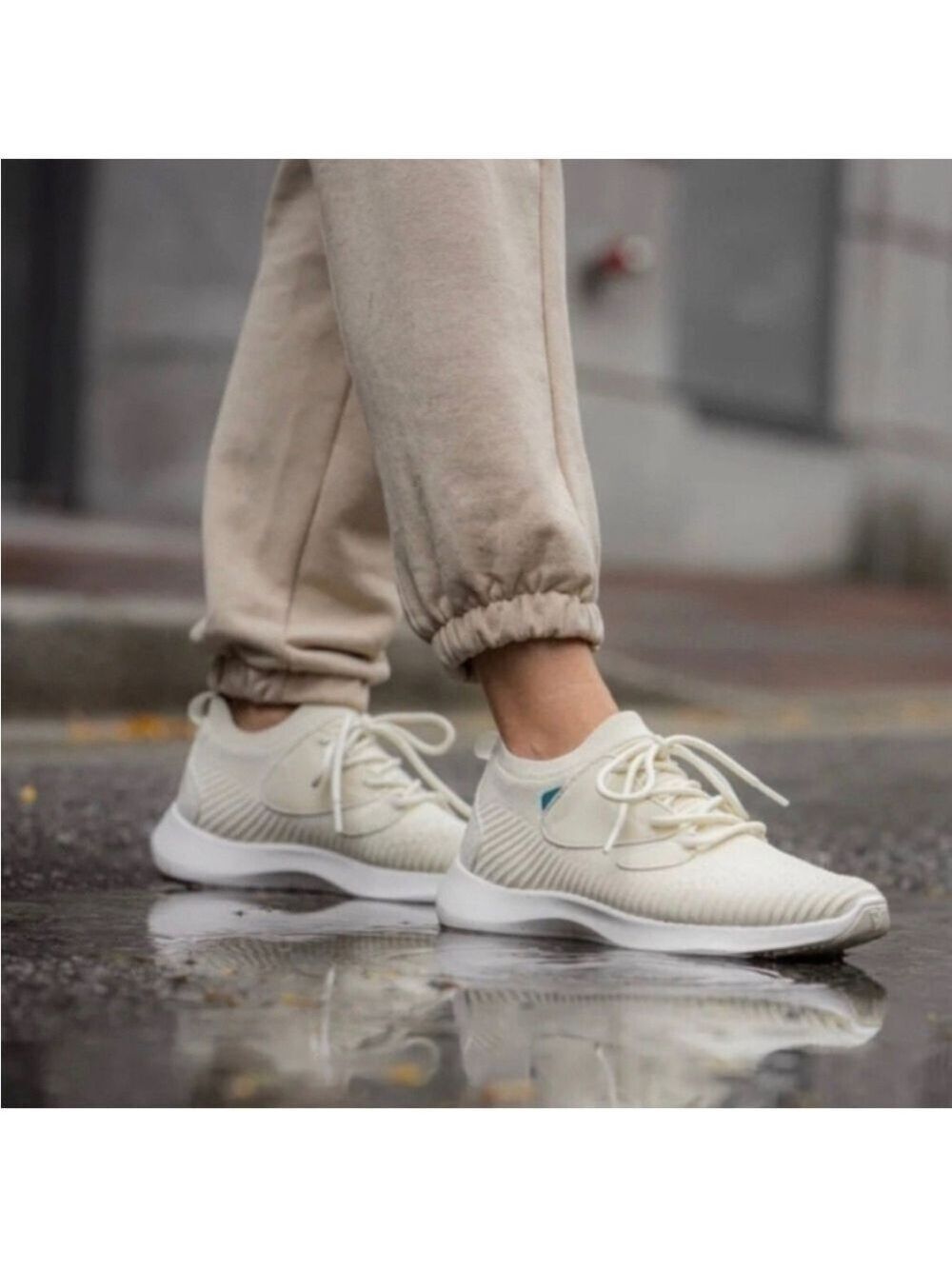 Vessi Everyday Move Women's Beige Waterproof Sneakers, size 10